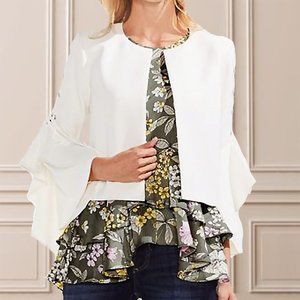NWT Vince Camuto White Bell Sleeve Jacket Tie | 0